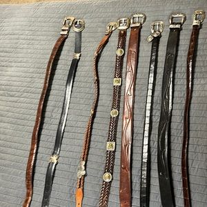 leather belts 35 inches, large women’s size. 8 to pick from.